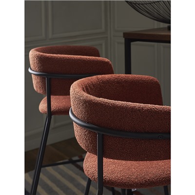 Стул полубарный Helning, букле, терракота