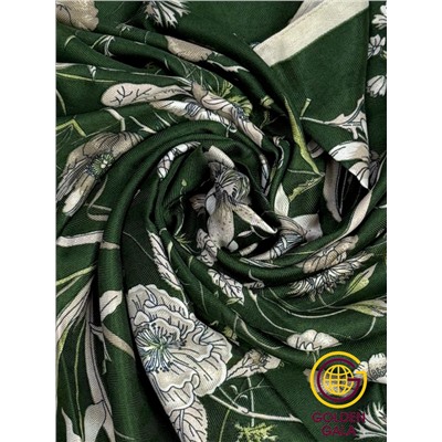 Платок утепленный "Византия" Арт 2026/4 (фон зеленый)