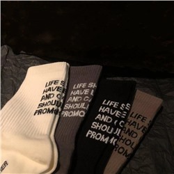 Tide, demi-season heel sticker, trend knee socks, increased thickness, English, mid-length, internet celebrity