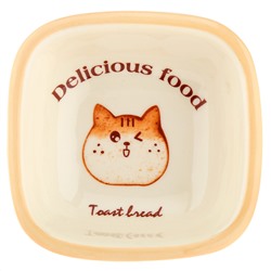 "Делишес фуд (Delicious food)" Салатник фарфоровый 150мл, 10,2х10х3,7см, с деколью (Китай)