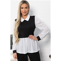Блуза Жозетта (черно-белая) Б14839-3М