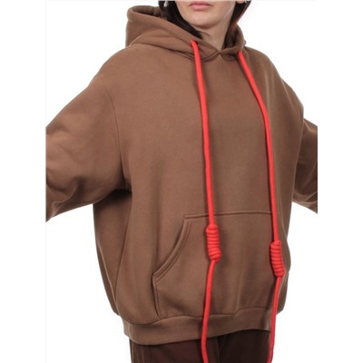 2226 BROWN Толстовка женская (85% хлопок, 10% полиэстер, 5% спандекс)