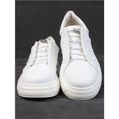 05-PDL256-1 WHITE Кроссовки женские (натуральная кожа)