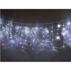 Электрогирлянда уличная "Сосульки" 100 белых LED огней, зеленый провод, с коннектором, 20 нитей, 3,5 м