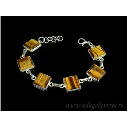 Браслет тигровый глаз, 16,5 см