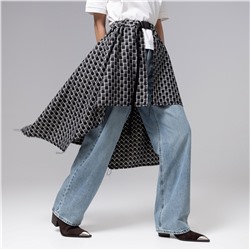 Юбка-килт дизайнерская, Игра теней (серый)