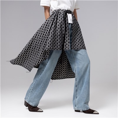 Юбка-килт дизайнерская, Игра теней (серый)