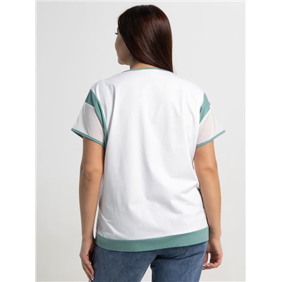 Блуза Алтея (белая/олива) Б15364-20М