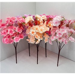 Цветы искусственные декоративные Абрикосовый цвет 5 веток 60 цветков 47 см