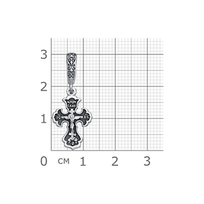 Крест из серебра литье частичное чернение