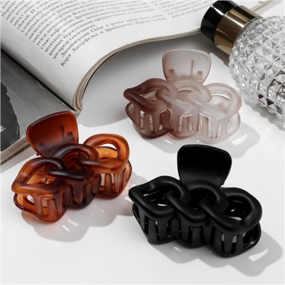 Крабик для волос «Матовый», звенья, 6.5 см, МИКС