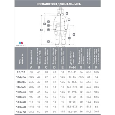 Комбинезон утеплённый для мальчика NIKASTYLE 8м2725 Деним чили Nikastyle