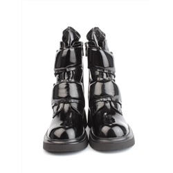 04-HSM710 BLACK Ботинки зимние женские (натуральная кожа, натуральный мех)
