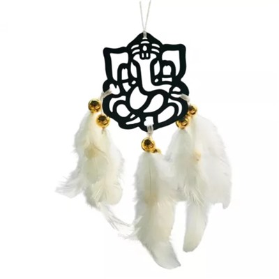 Ловец снов для автомобиля Ганеша, Dream Сatcher Black Ganesha (White), произв. Duli