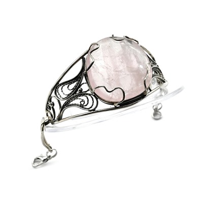 Браслет из розового кварца, 18,5см.