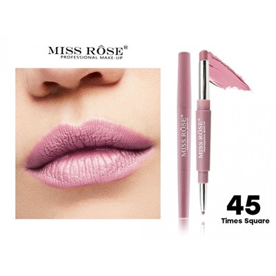 Кремовая помада + карандаш для губ MISS ROSE SWEET GIRL 6 шт