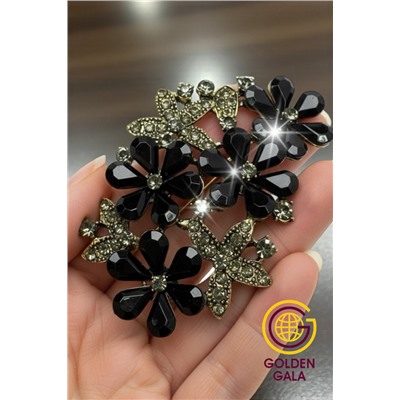 Брошь крупная с кристаллами БР4/3 модель 6