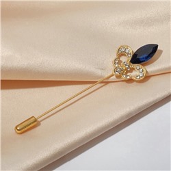 Булавка «Лилия королевская» 7.6 см, цвет бело-синий в матовом золоте