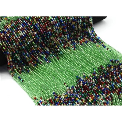 Бусины из шпинели шарик гр.3мм цв.зеленый, ассорти, 37см, 126 бусин