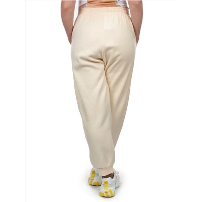 M043 BEIGE Брюки спортивные женские на флисе (100% хлопок) 7986