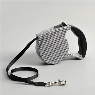 Рулетка с поводком-лентой, резиновая ручка, 5 м, вес животного до 15 кг