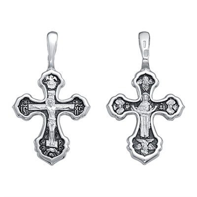 Крест (образ Покрова) из серебра литье частичное чернение