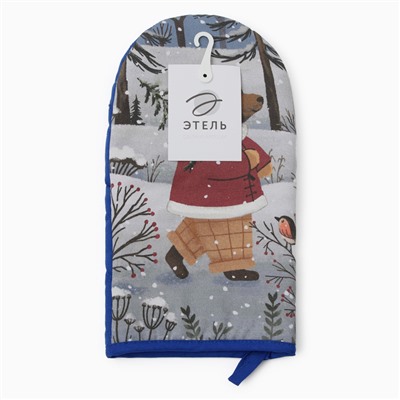 Варежка-прихватка Этель Forest bear 15×28 см, саржа, 100% хлопок, ватин 250 г/м²