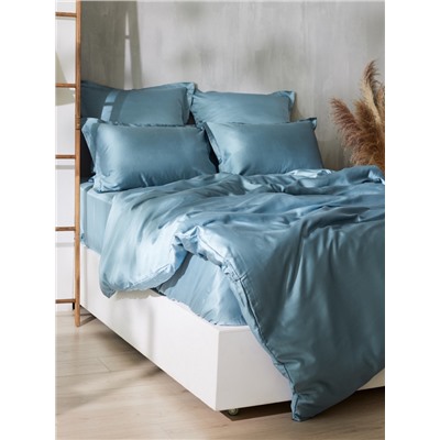 Простыня 1.5 спальная SL Home Tencel, 160×235 см, серо-голубая, тенсель