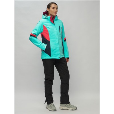 Горнолыжный костюм женский бирюзового цвета 02201Br