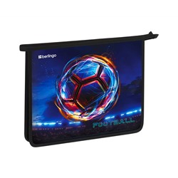 Папка для тетрадей 1 отделение, А5 Berlingo "Cyber Football", 240*205*40 мм, пластик, на молнии