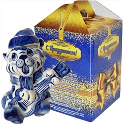 Конфуций. Керамика. Кот с гитарой 50 гр. чайница керам.