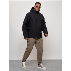 Куртка спортивная MTFORCE мужская с капюшоном черного цвета 2332Ch