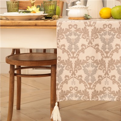 Дорожка на стол Этель Classic 40×149 см, 100% хлопок, рогожка 186 г/м², серая