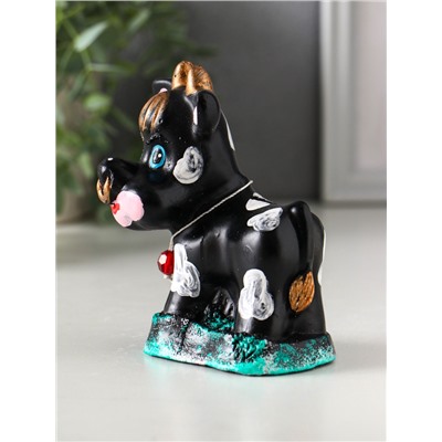 Копилка для денег «Бычок», гипс, 11.5×10×6.5 см, чёрный