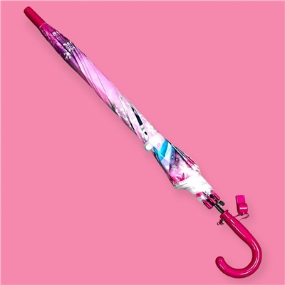 Зонт-трость для девочки с мультгероями полуавтомат Арт 001/4