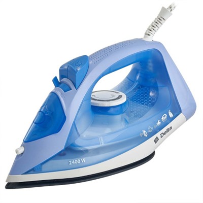 Утюг DELTA DL-154  голубой: 2400 Вт,КЕРАМИКА, САМООЧИСТКА,ПАРОВОЙ УДАР(10) оптом