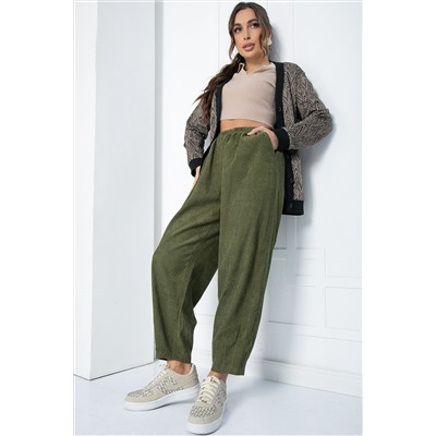 Брюки бохо широкие (хаки) Б10844