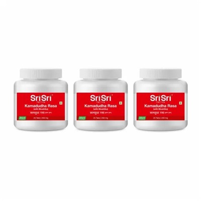 Набор Камадудха Раса (3 x 25 таб, 250 мг), Kamadudha Rasa Set, произв. Sri Sri Tattva
