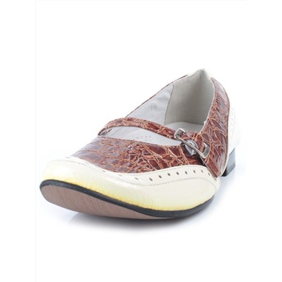 D10953C BEIGE/BROWN Туфли детские (натуральная кожа)