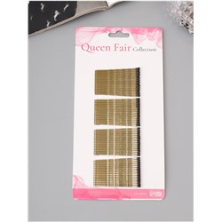 Невидимки для волос «Валери», набор 60 шт., 4.5 см, золото