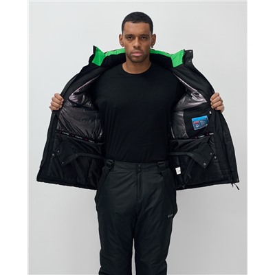 Горнолыжный костюм мужской зимний зеленого цвета 07713Z