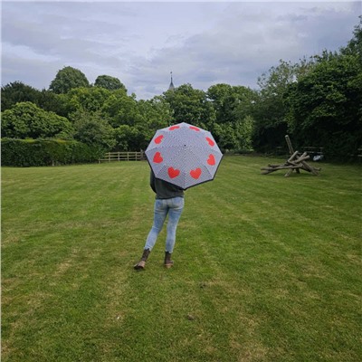 L354-4486 LoveHeartSpot (Сердце) Зонт женский механика Fulton