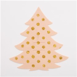 Набор конвертов для столовых приборов «Доляна. Золотая ёлка», 4 шт., бежевый, 23×35 см, фетр