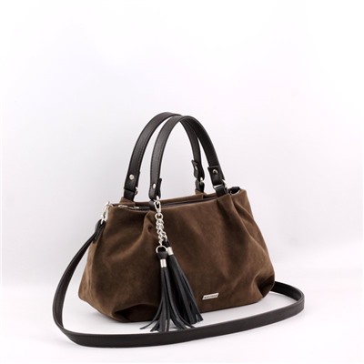 Сумка 607 эко-замша шоколад ХИТ продаж