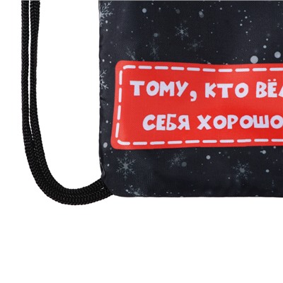Новогодний мешок под сладости 290×340 мм «Посылка от Деда Мороза» (мягкий полиэстер плотностью 210D)
