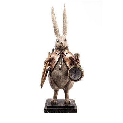 GAEM Фигурка декоративная "Кролик" с часами (LR44x1), L15 W12 H37,5 см, 2в.