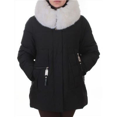 M-M02 BLACK Куртка зимняя женская (200 гр. холлофайбер)