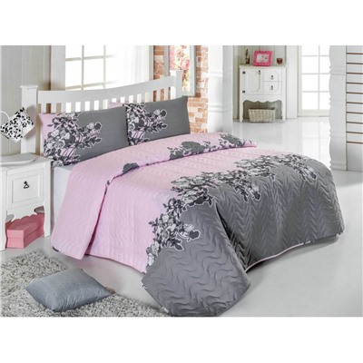 1 сп. Стеганое Покрывало Двустороннее 160x220 см. с Наволочкой 50x70 см. Rodez Pudra