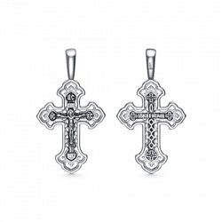 Крест из серебра литье частичное чернение