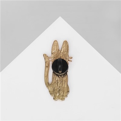 Значок «Кот» интеллигент, цветной в золоте